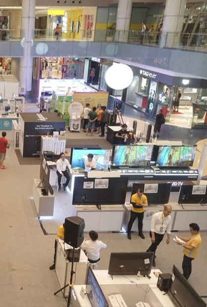 Gain City exhibition booth and roadshow setup in Singapore