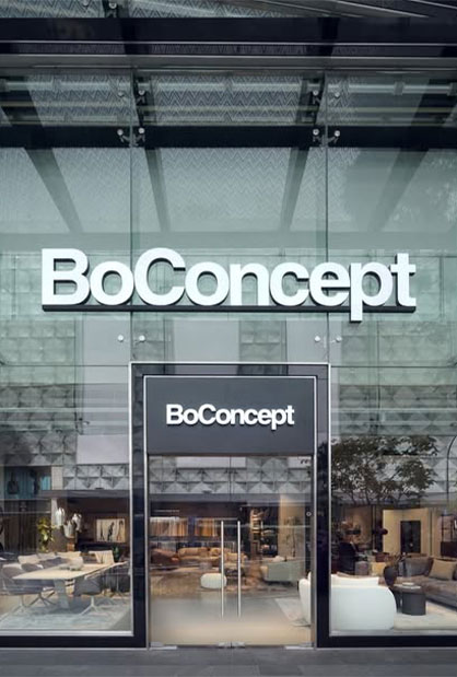 BoConcept furniture display setup at Pullman Hotel Singapore