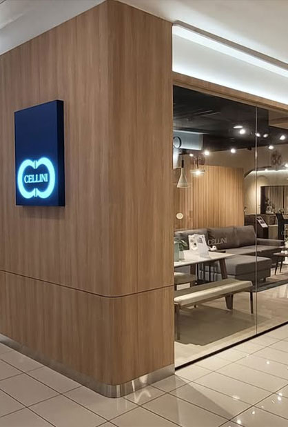Cellini furniture showroom fit-out at Centrepoint Singapore