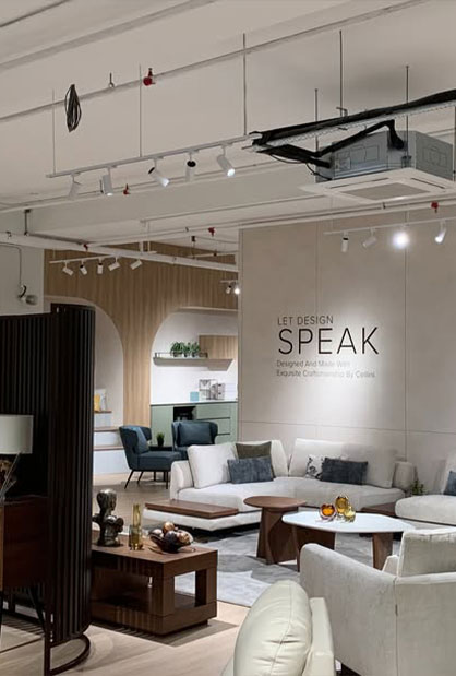 Cellini furniture showroom fit-out at 10 Changi South Singapore