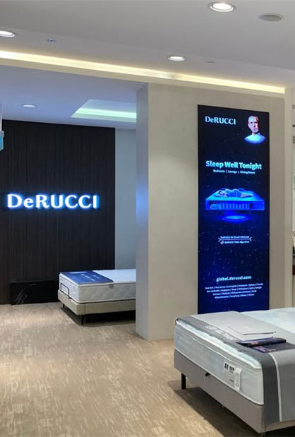 DeRUCCI mattress showroom fit-out at Harvey Norman Millenia Walk
