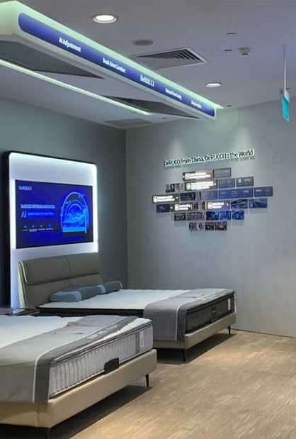 DeRUCCI mattress showroom fit-out at Harvey Norman Millenia Walk